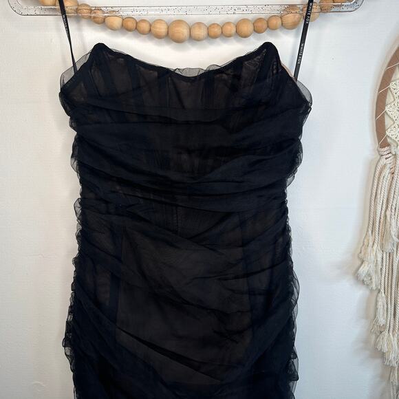 White Fox Black Tulle Strapless Mini Dress - Picture 3 of 7